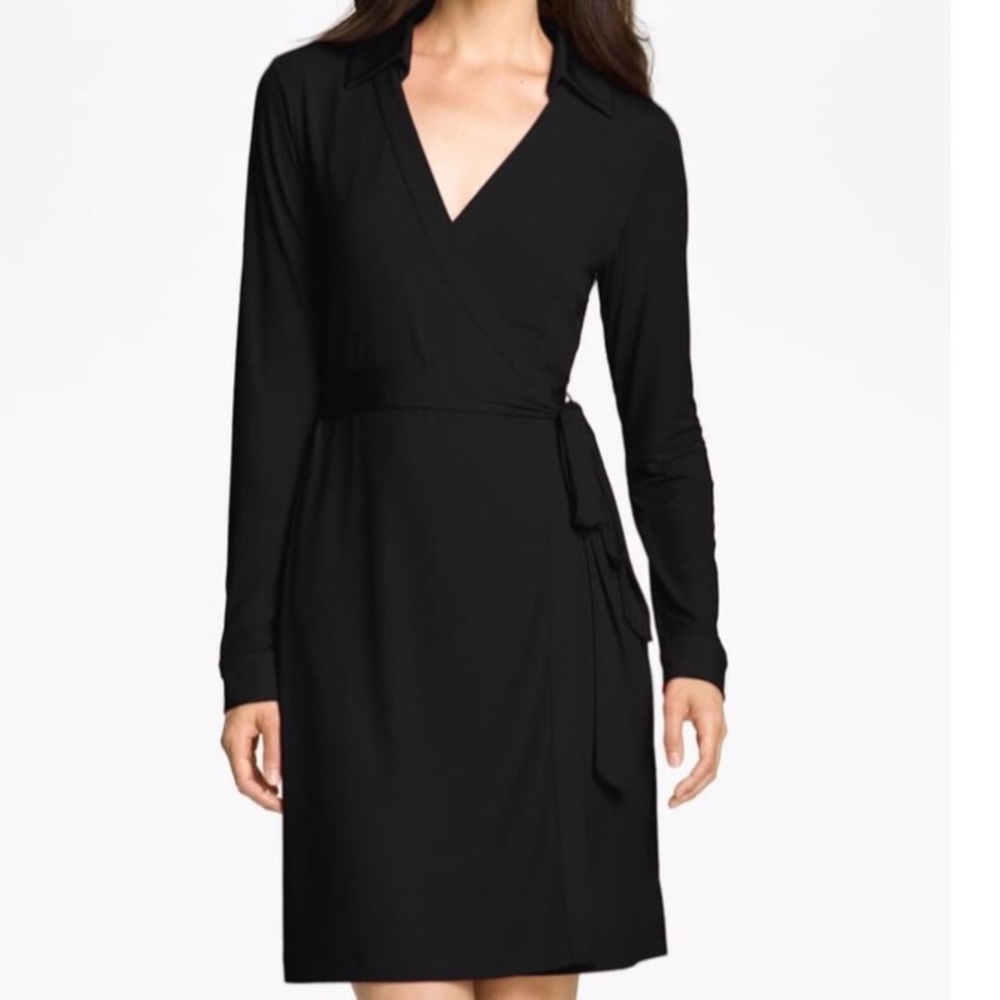 Calvin Klein Long Sleeve Black Wrap Dress
